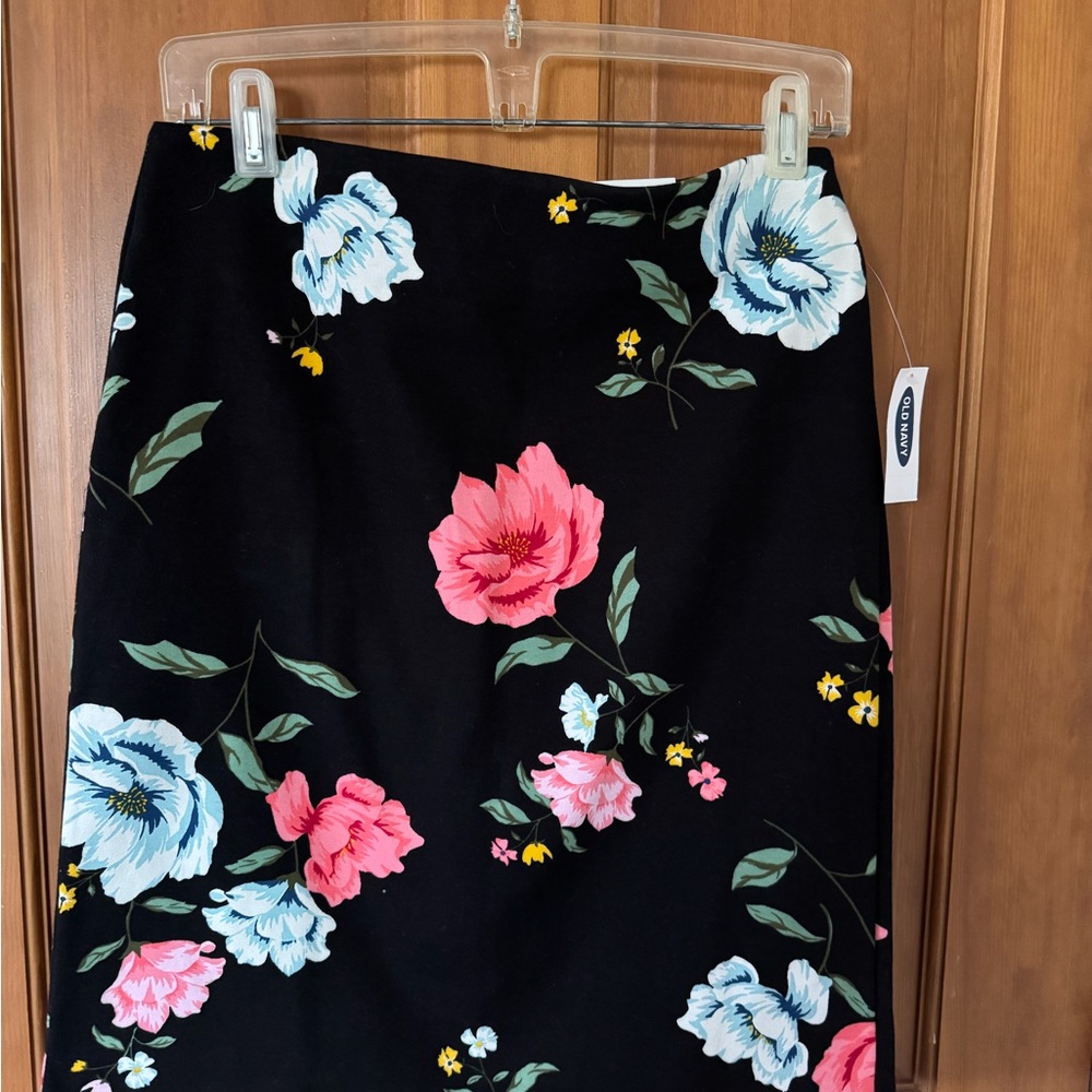 Floral Black Skirt